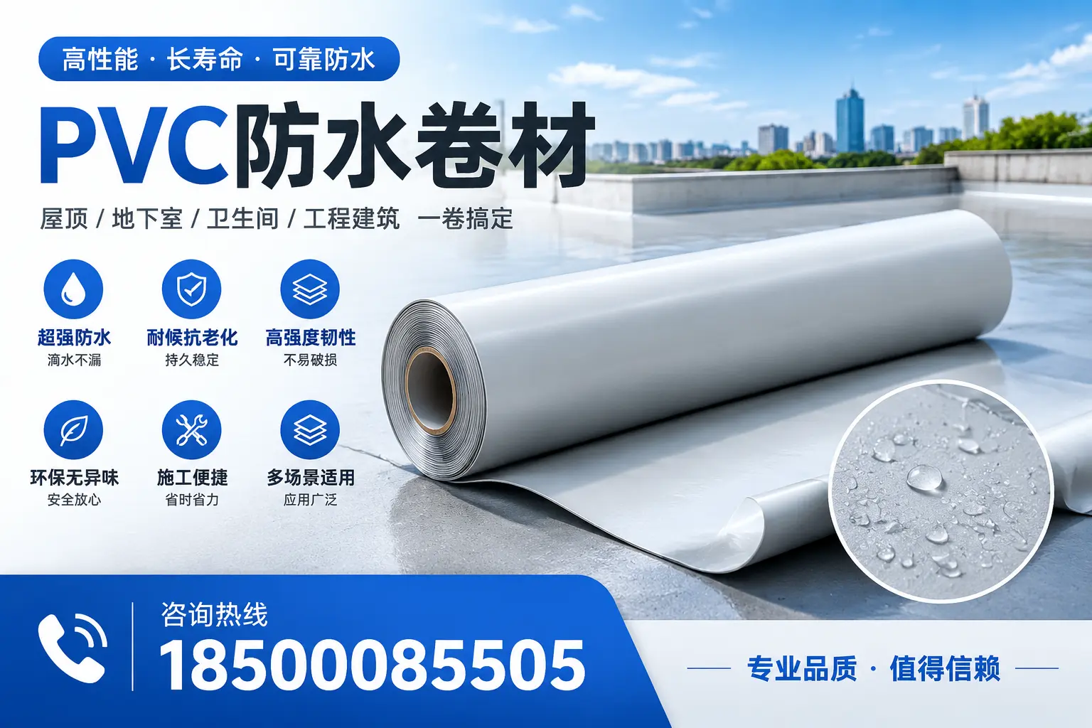 PVC防水卷材的防水效果评测,适合南充的科学依据
